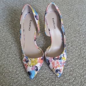 BEBE floral pumps